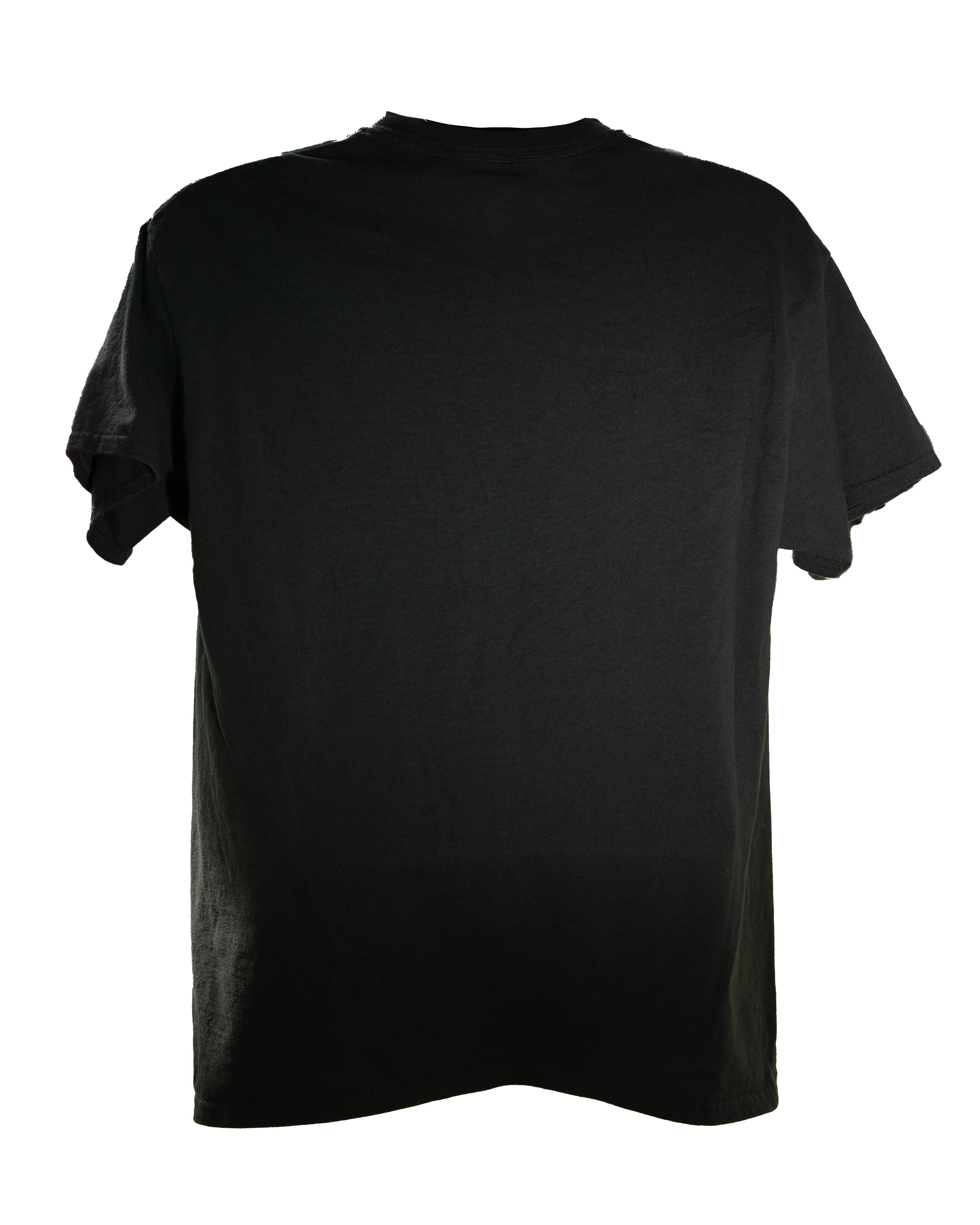 Bleached Tally Mark T-Shirt, Handmade Black Grunge Tee, Reverse Element