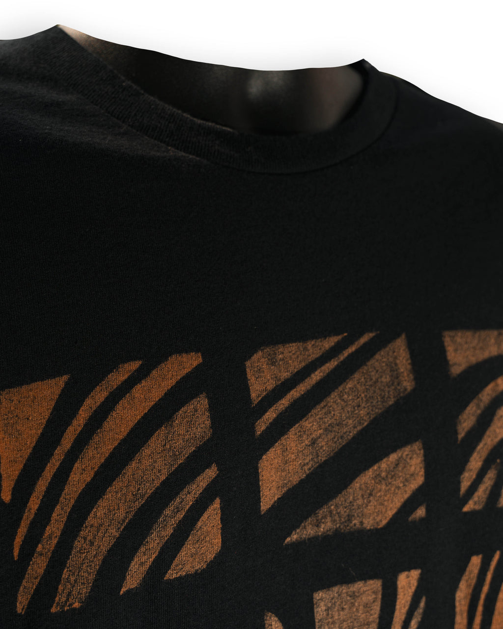 Black Bleached Grid Pattern T-Shirt